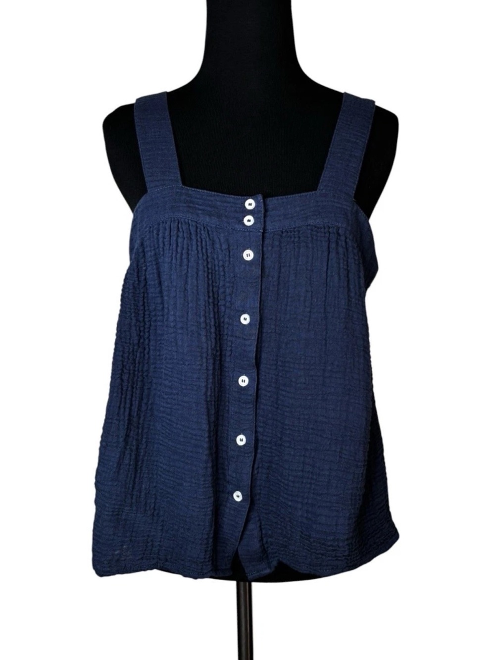 LAKE Hamptons Pajama Top in Navy Blue Size Medium M Gauze Tank Top ONLY